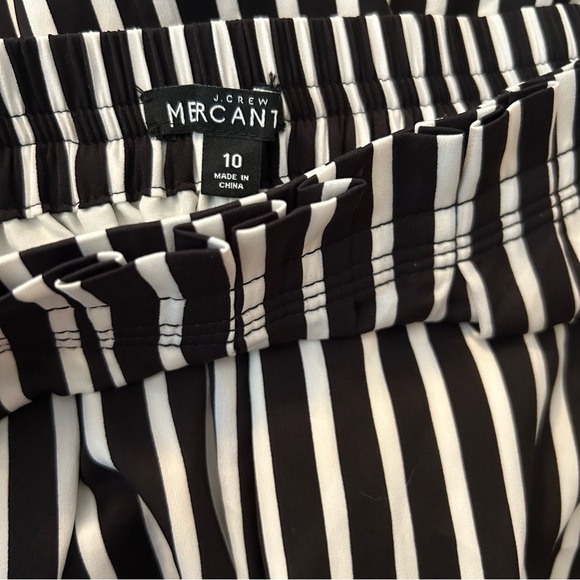 J. Crew Mercantile Womens Size 10 High Waisted Black White Striped Pleated Skirt - Picture 5 of 11